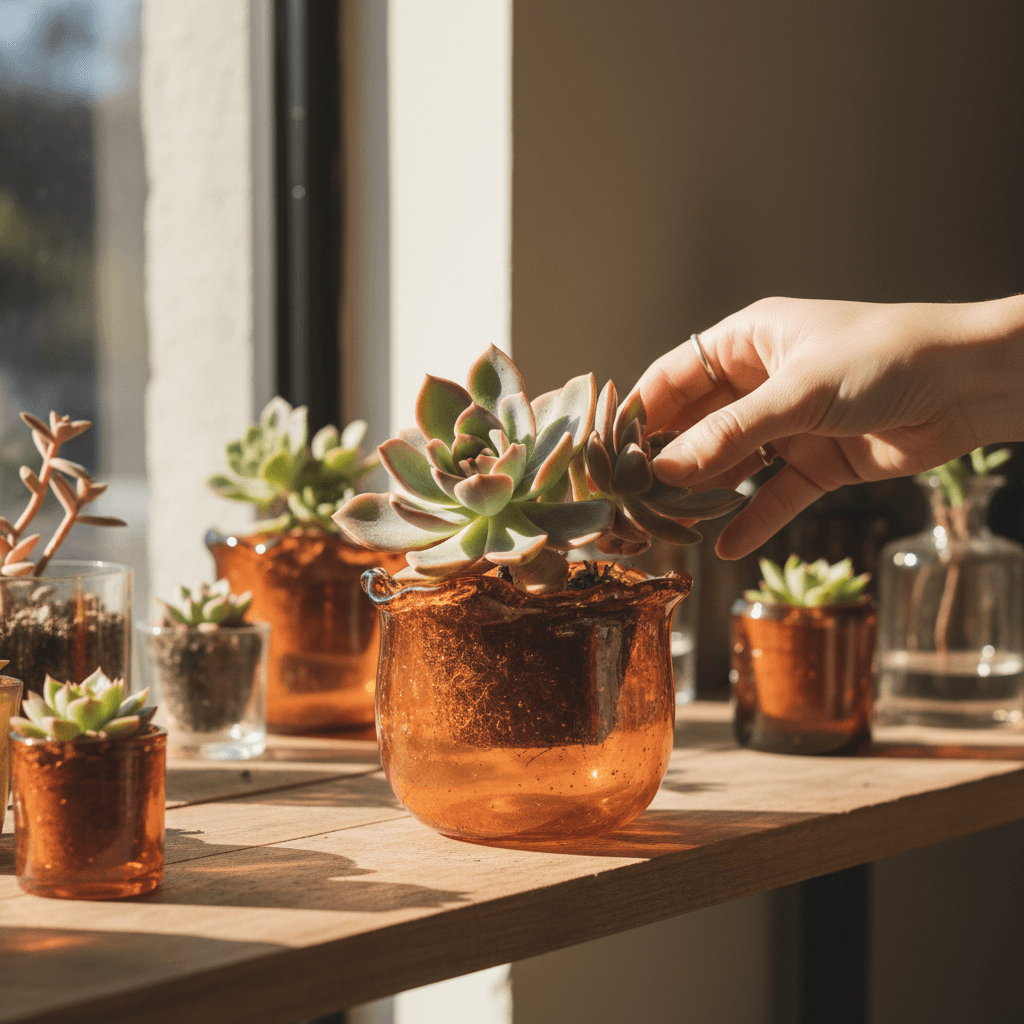Custom-sized TerraTote box used as a plant holder